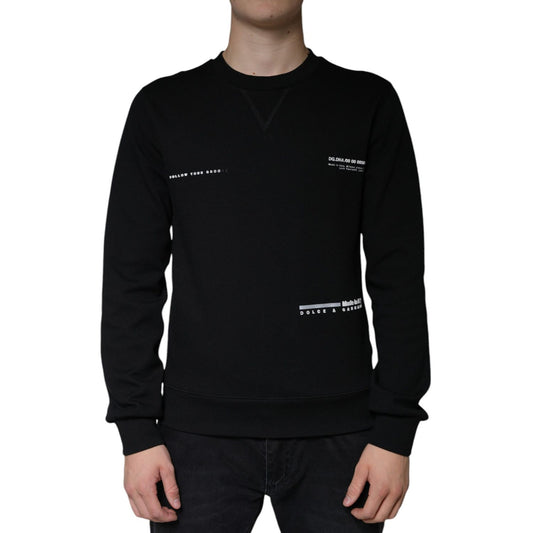 Dolce & Gabbana Black Logo Print CrewNeck Sweatshirt Sweater Dolce & Gabbana