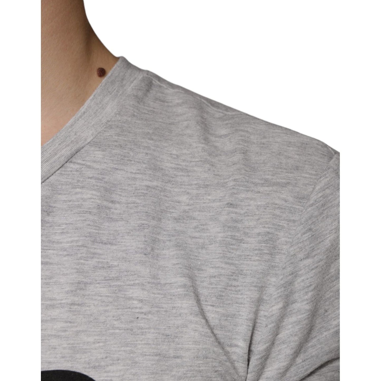 Dolce & Gabbana Gray Logo Print Crewneck Short Sleeve T-shirt Dolce & Gabbana