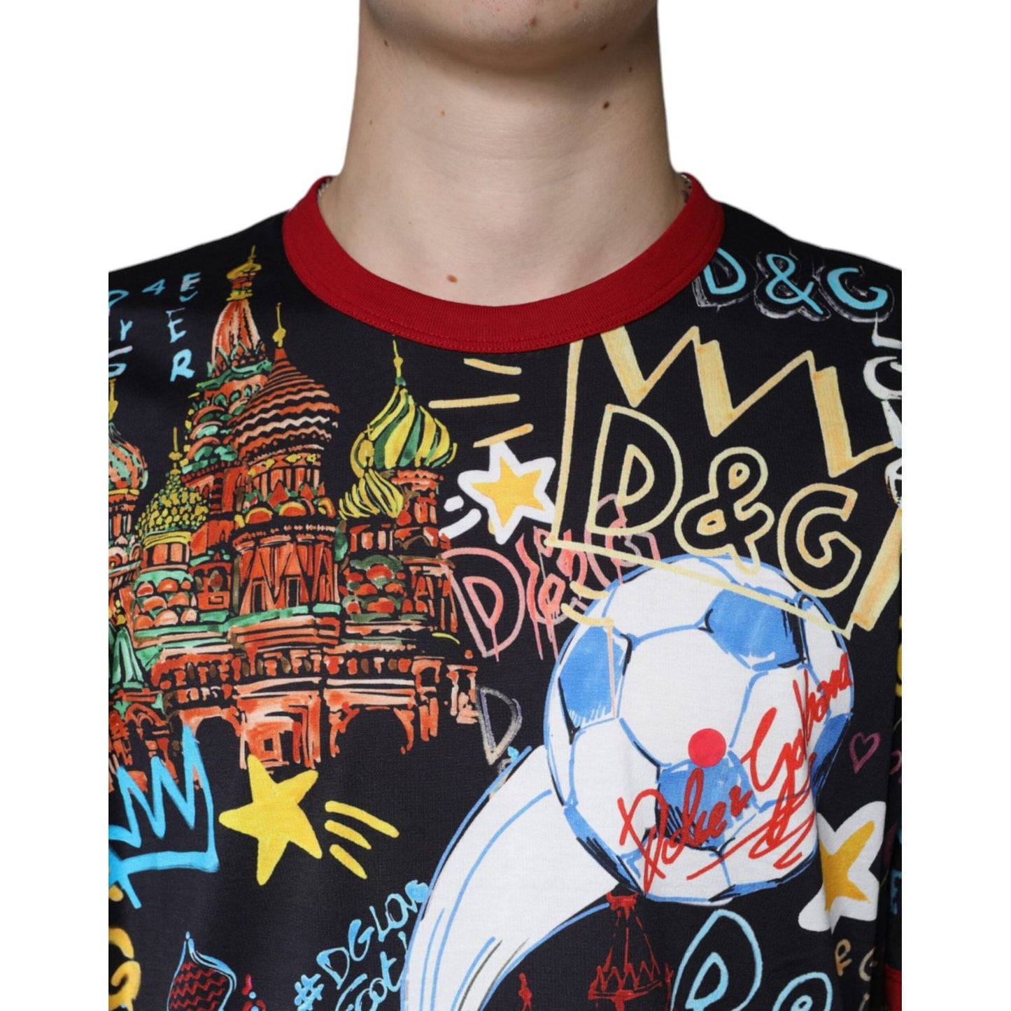 Dolce & Gabbana Multicolor Graphic Print Cotton Crew Neck T-shirt Dolce & Gabbana