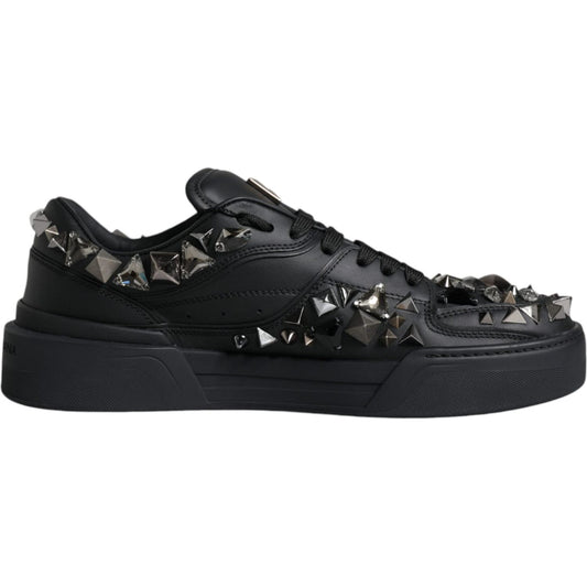 Dolce & Gabbana Black Studded Low Top Men Sneakers Shoes Dolce & Gabbana