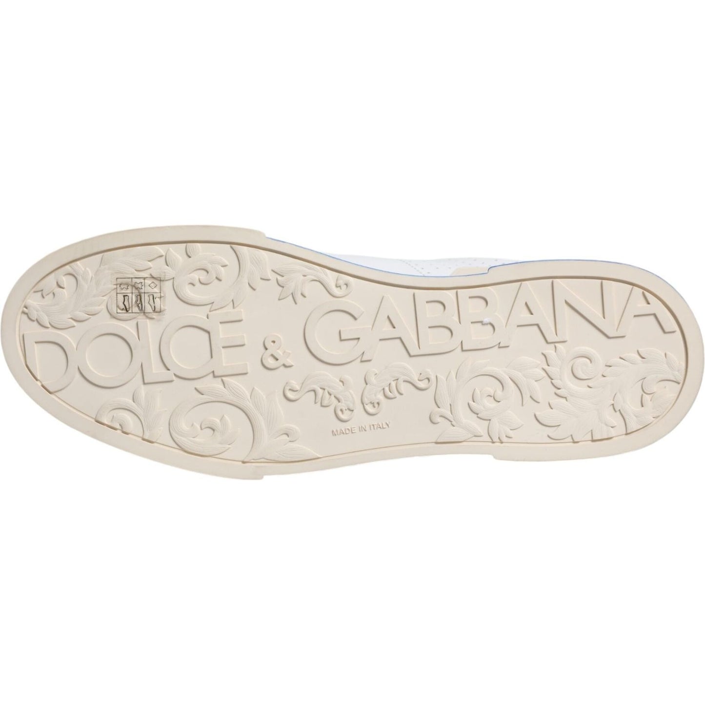 Dolce & Gabbana White Blue Perforated Low Top Sneakers Shoes Dolce & Gabbana