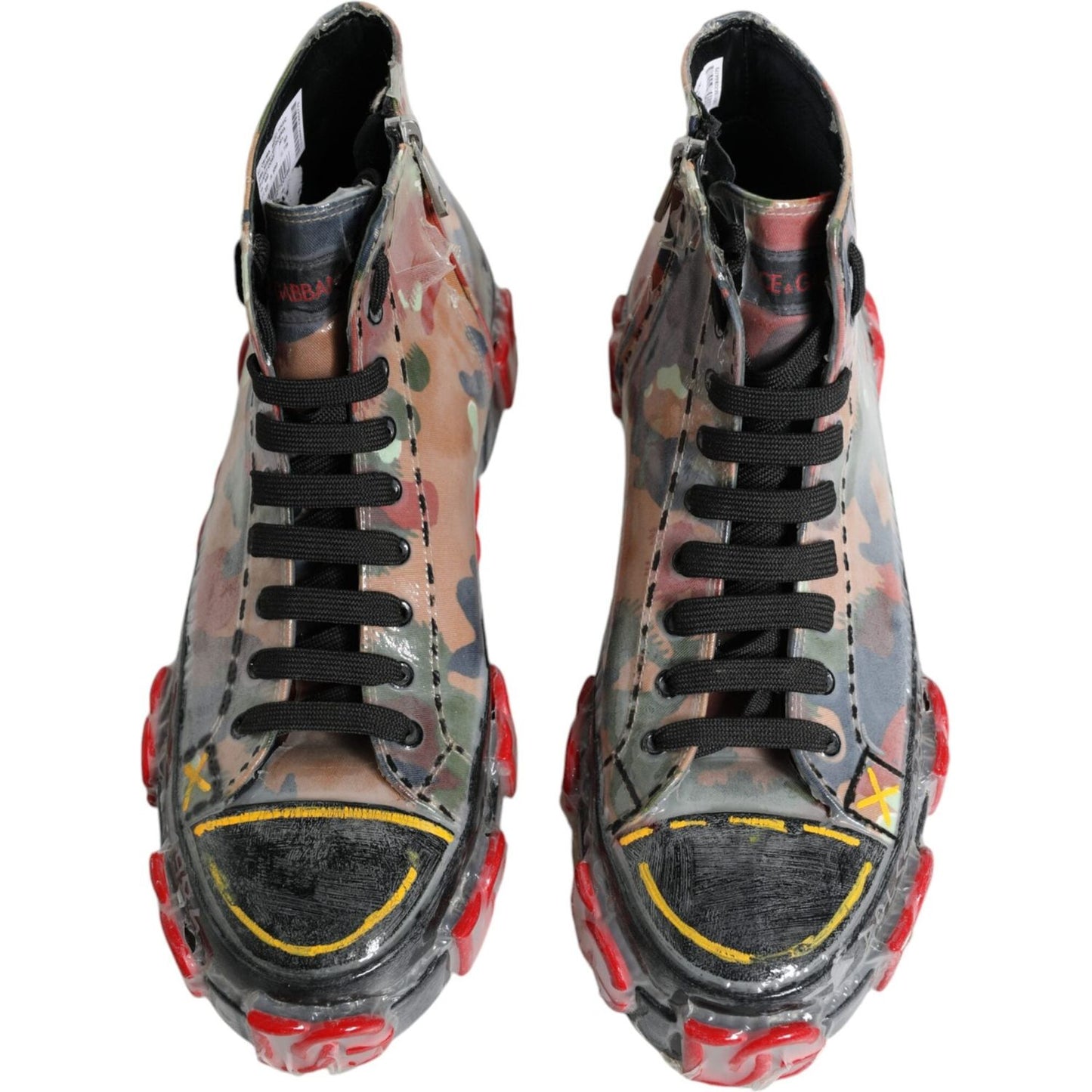 Dolce & Gabbana Multicolor Camouflage High Top Sneakers Shoes Dolce & Gabbana