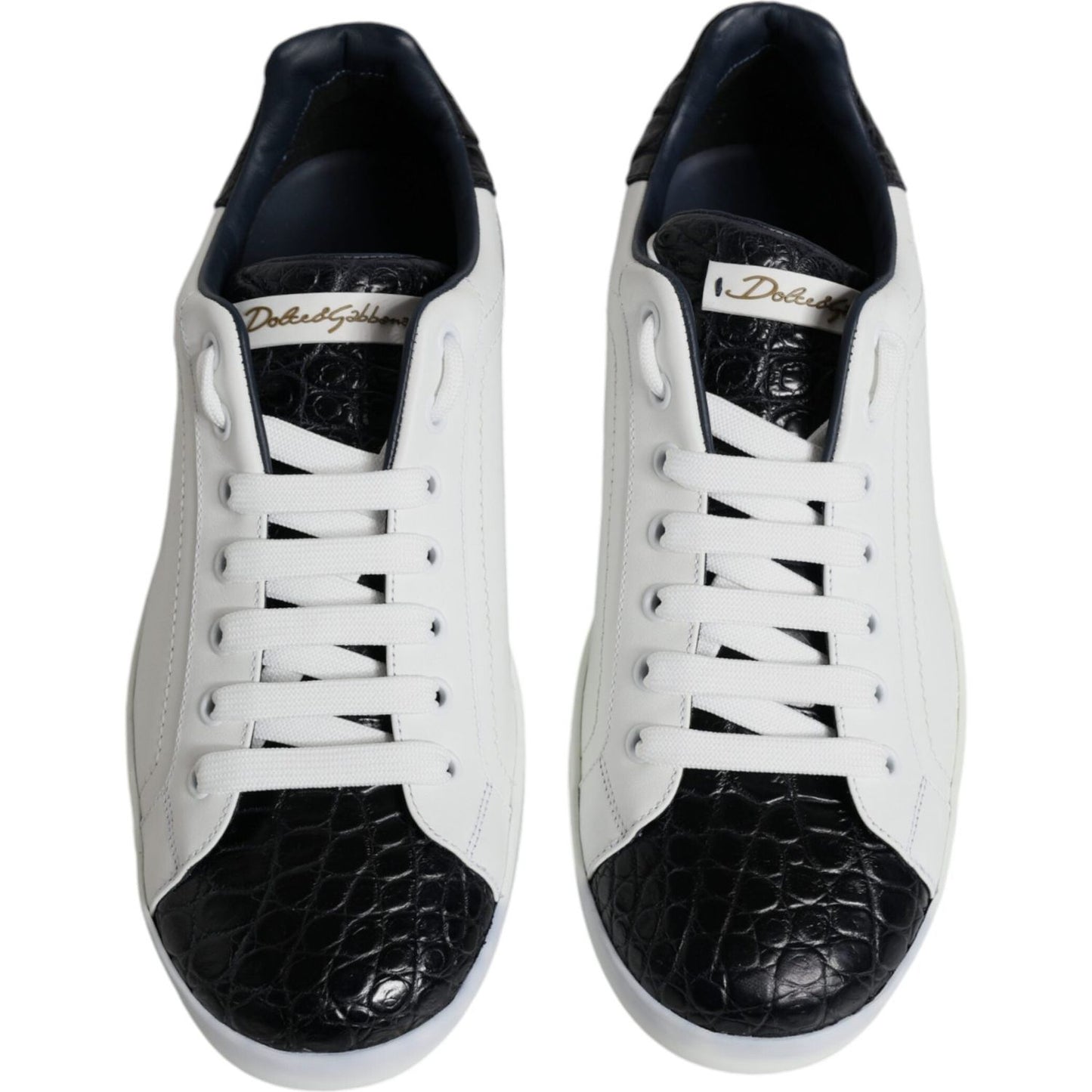 Dolce & Gabbana White Leather Logo Portofino Sneaker Shoes Dolce & Gabbana