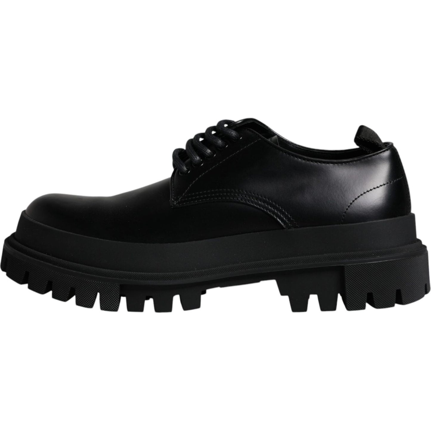 Dolce & Gabbana Black Leather Lace Up Trekking Dress Shoes Dolce & Gabbana