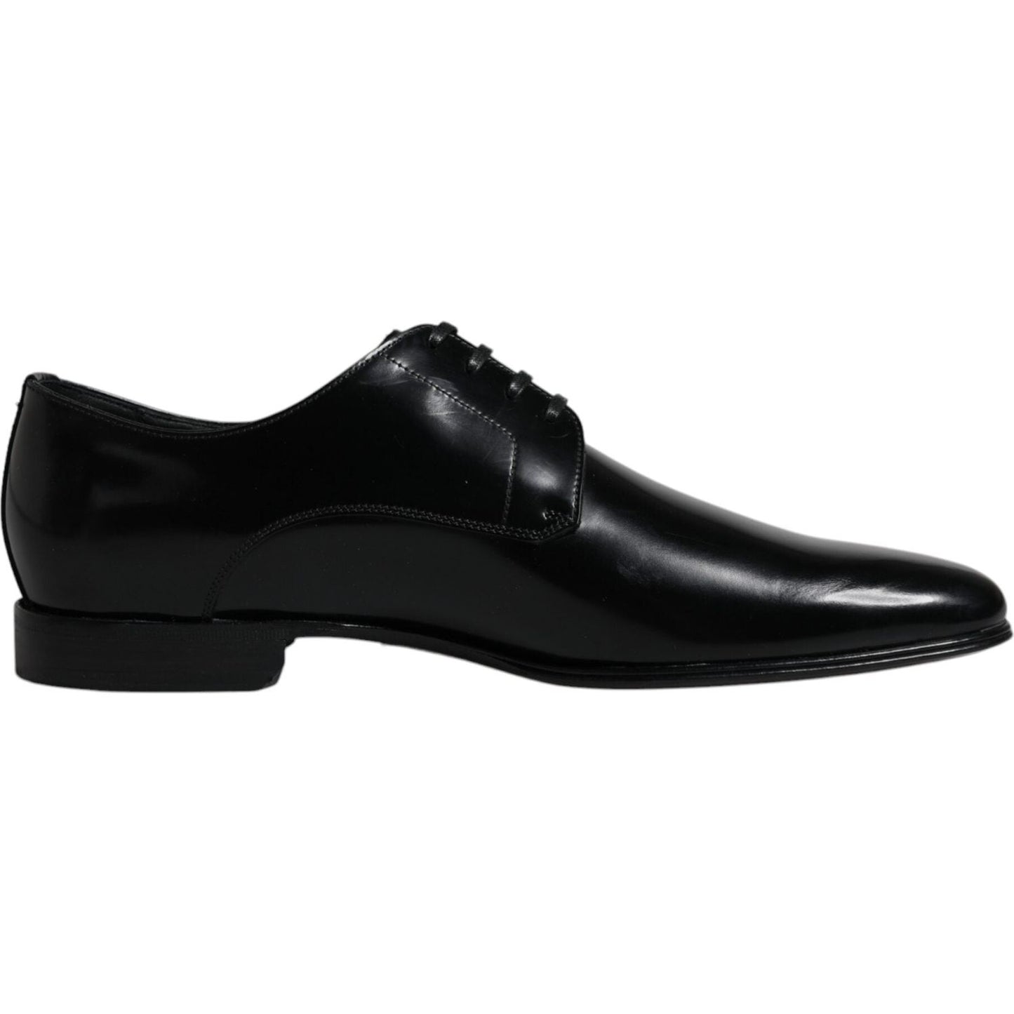 Dolce & Gabbana Black Leather Lace Up Men Derby Formal Shoes Dolce & Gabbana