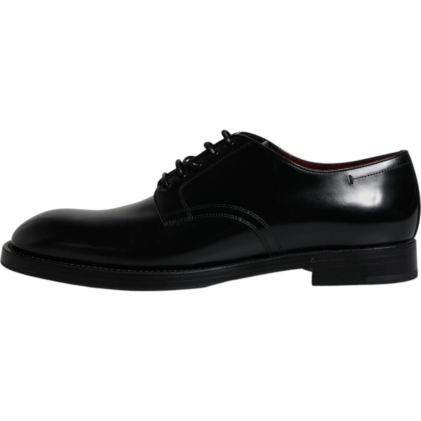 Dolce & Gabbana Black Leather Lace Up Men Derby Formal Shoes Dolce & Gabbana