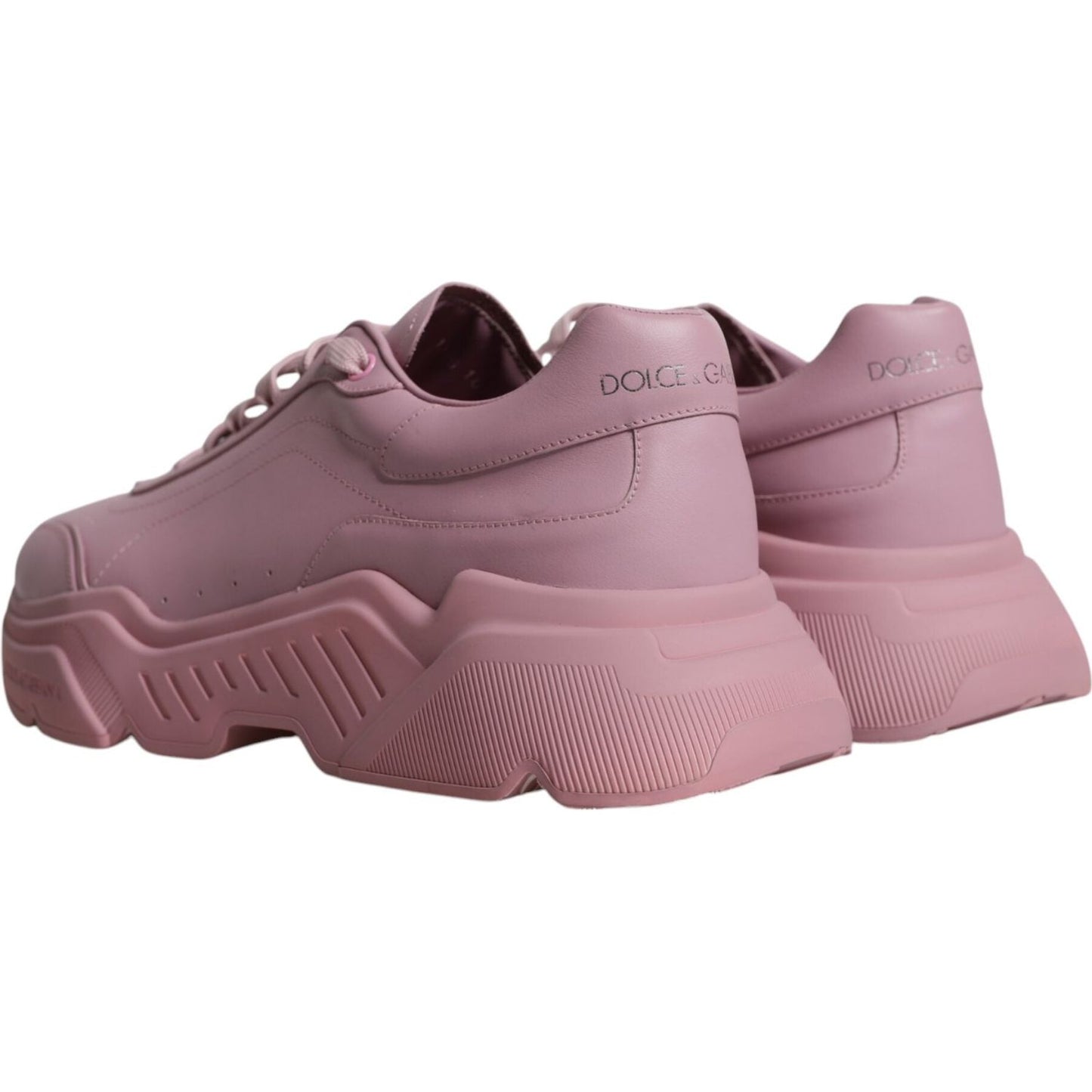 Dolce & Gabbana Pink Leather Daymaster Low Top Sneakers Shoes Dolce & Gabbana