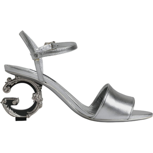 Dolce & Gabbana Silver KEIRA Heels Ankle Strap Sandals Shoes Dolce & Gabbana