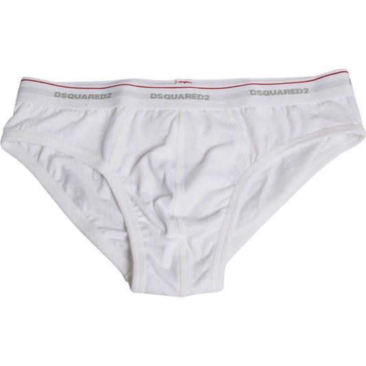 Dsquared² White Cotton Stretch Women Mid Waist Panty Underwear Dsquared²