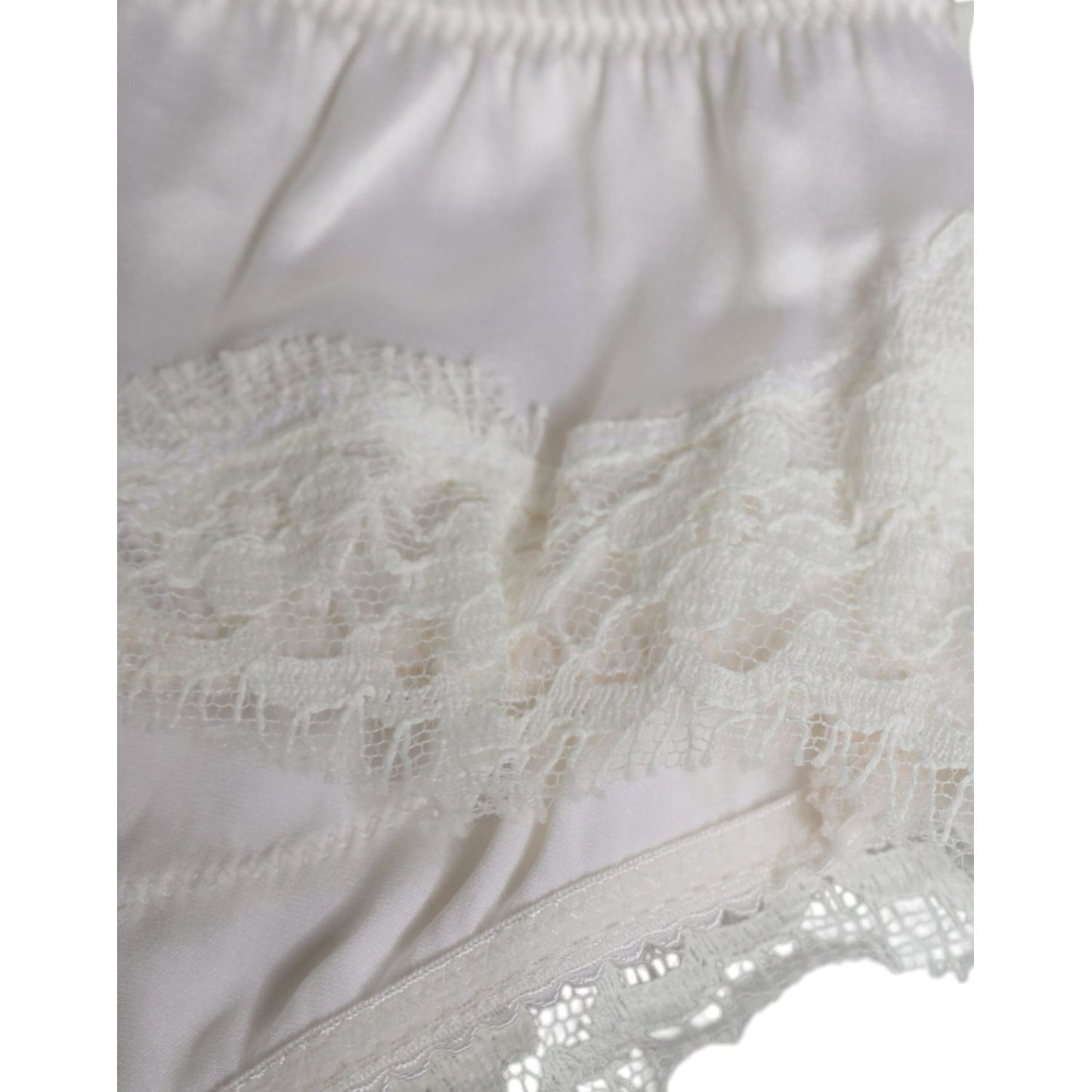 Dolce & Gabbana White Silk Stretch Panty Balconette Bra Underwear Dolce & Gabbana