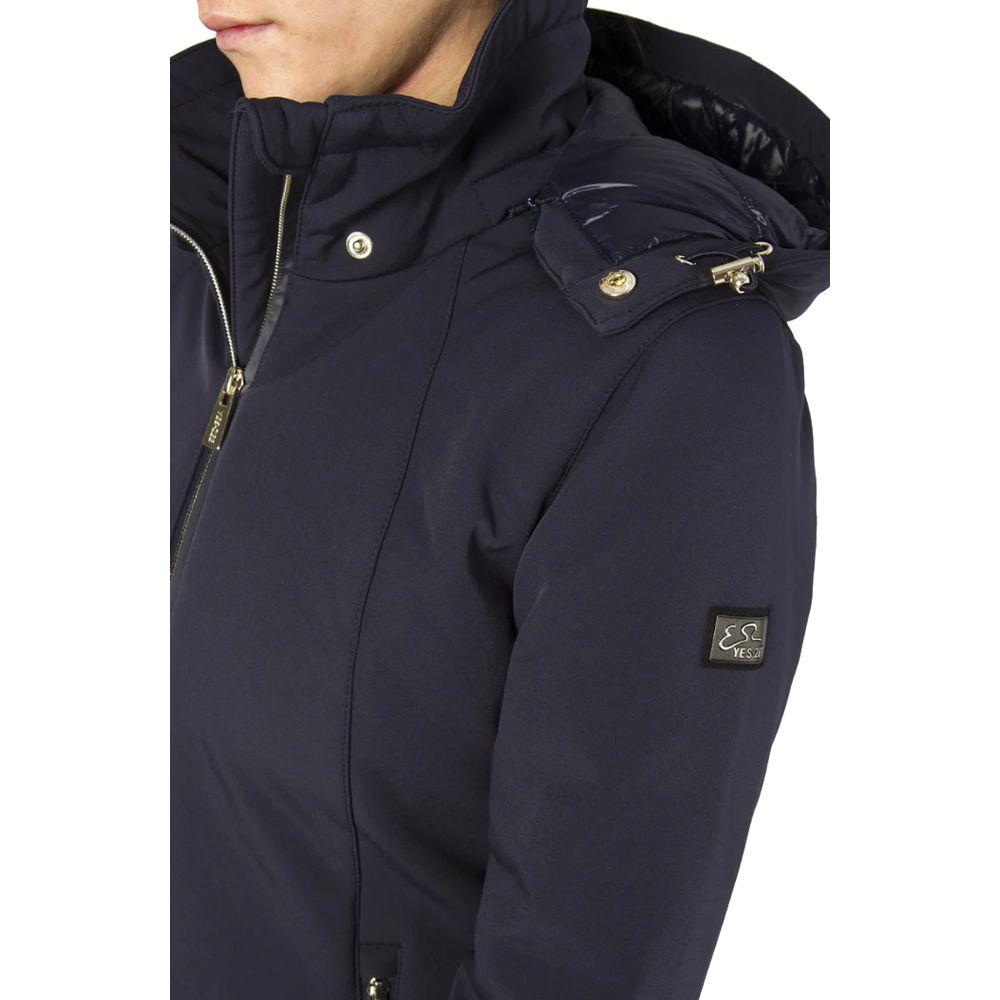 Yes Zee Blue Polyamide Women Jacket Yes Zee