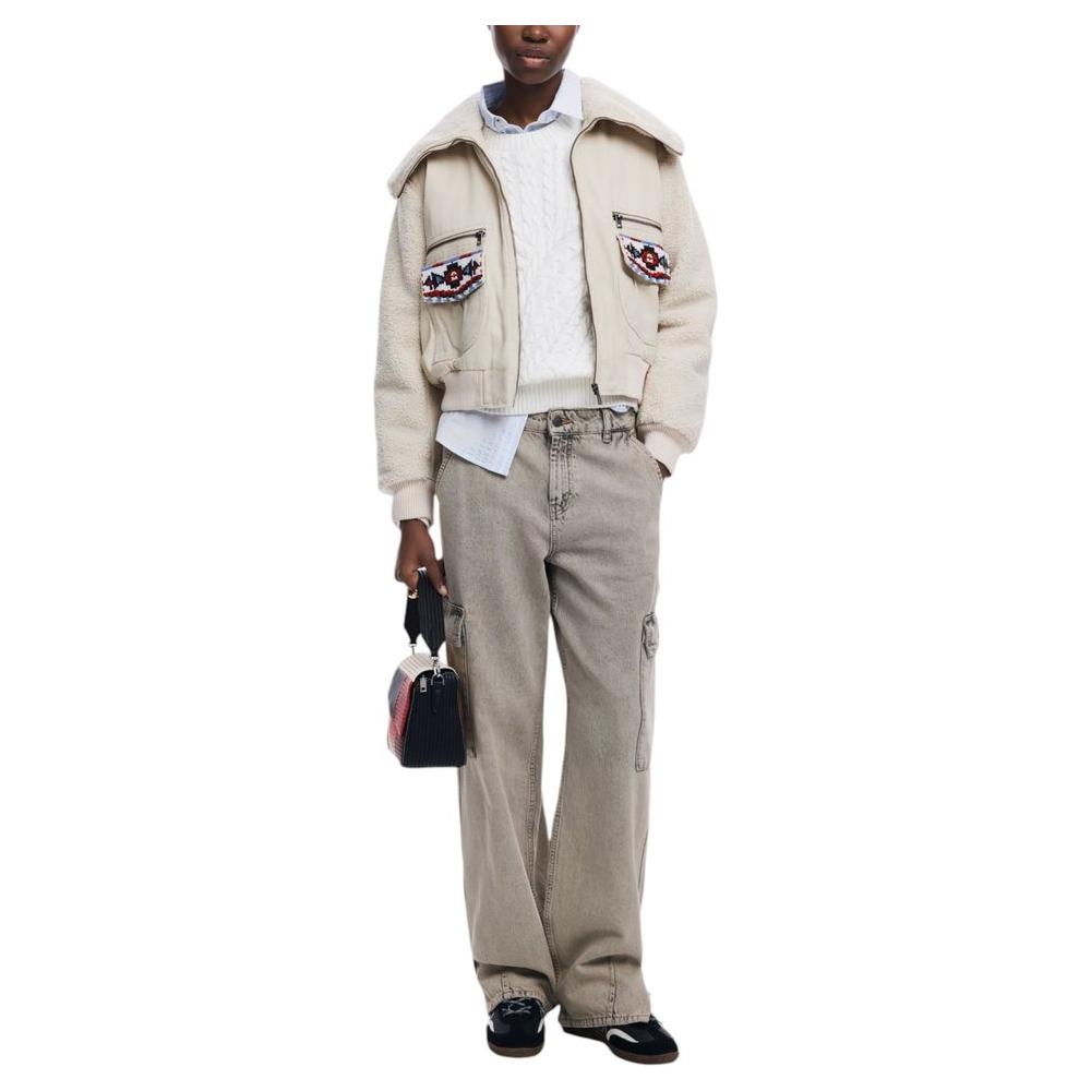 Desigual Beige Cotton Jackets & Coat Desigual