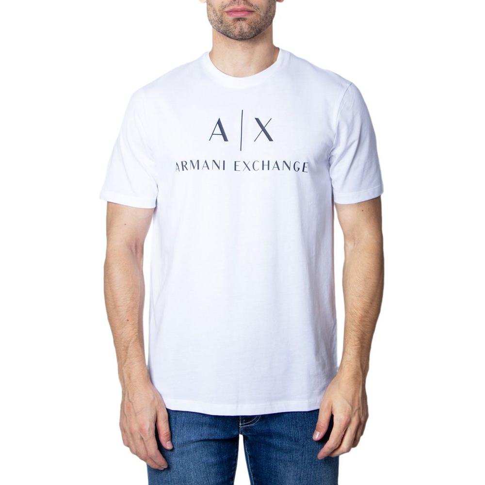 Armani Exchange White Cotton T-Shirt Armani Exchange