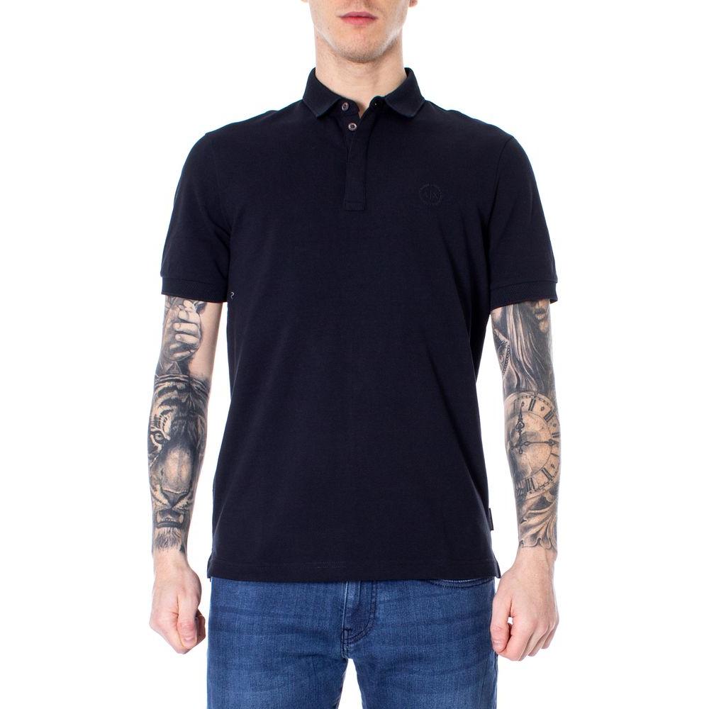 Armani Exchange Blue Cotton Polo Shirt Armani Exchange