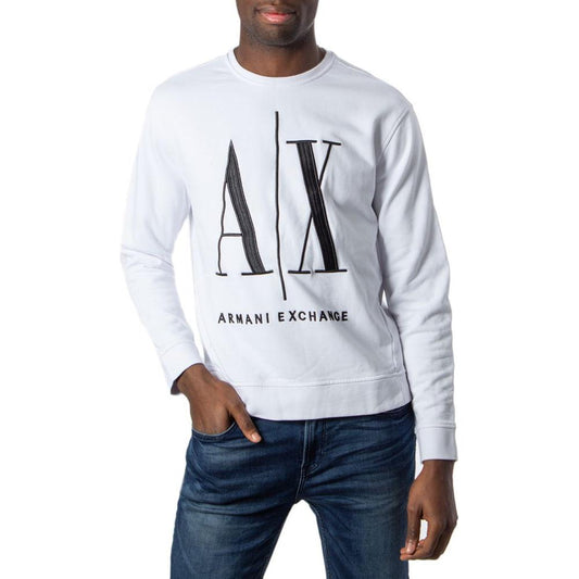 Armani Exchange White Cotton Sweater Armani Exchange