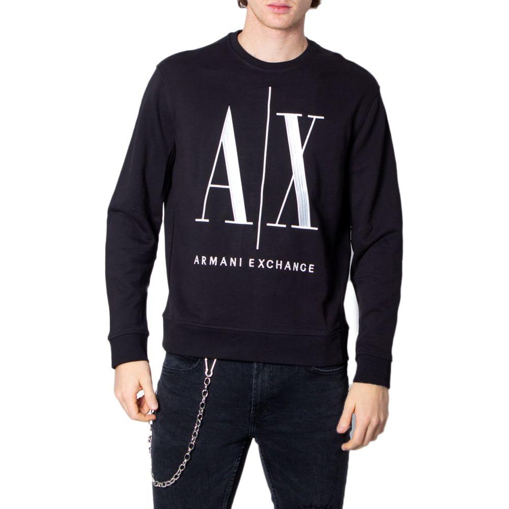 Armani Exchange Black Cotton Sweater Armani Exchange