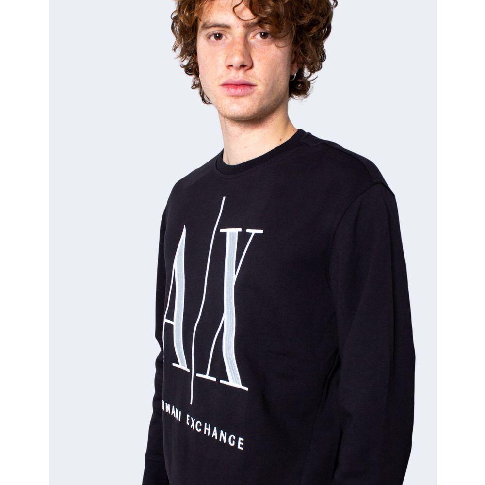 Armani Exchange Black Cotton Sweater Armani Exchange