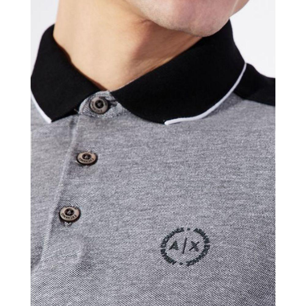 Armani Exchange Black Cotton Polo Shirt Armani Exchange