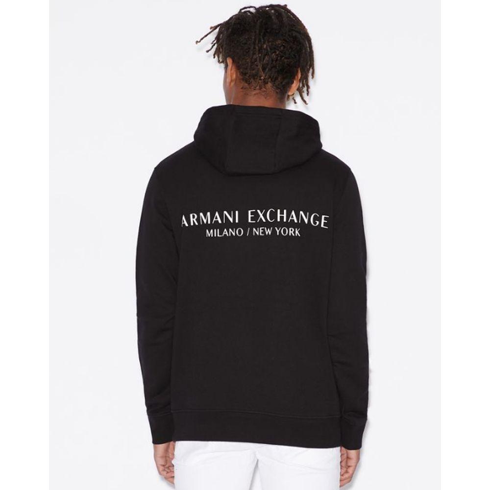 Armani Exchange Black Cotton Sweater Armani Exchange