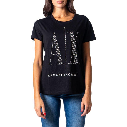 Armani Exchange Black Cotton Tops & T-Shirt Armani Exchange