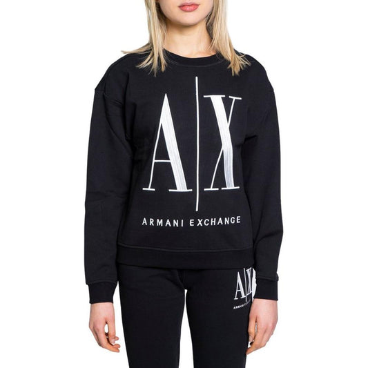 Armani Exchange Black Cotton Sweater Armani Exchange