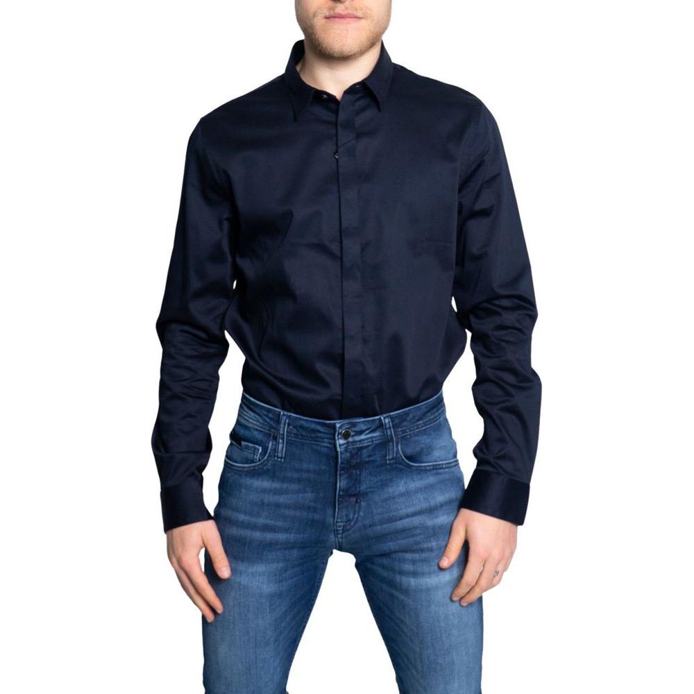 Armani Exchange Blue Cotton Shirt Armani Exchange