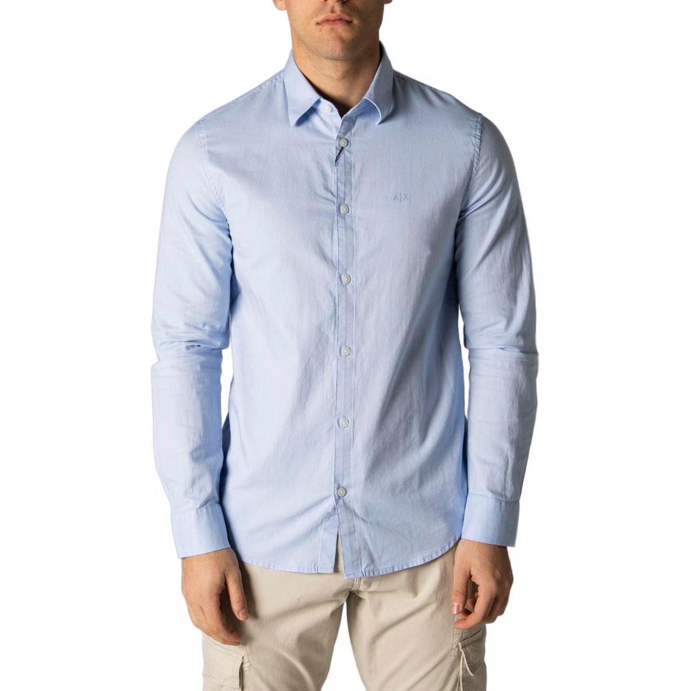 Armani Exchange Blue Cotton Shirt Armani Exchange