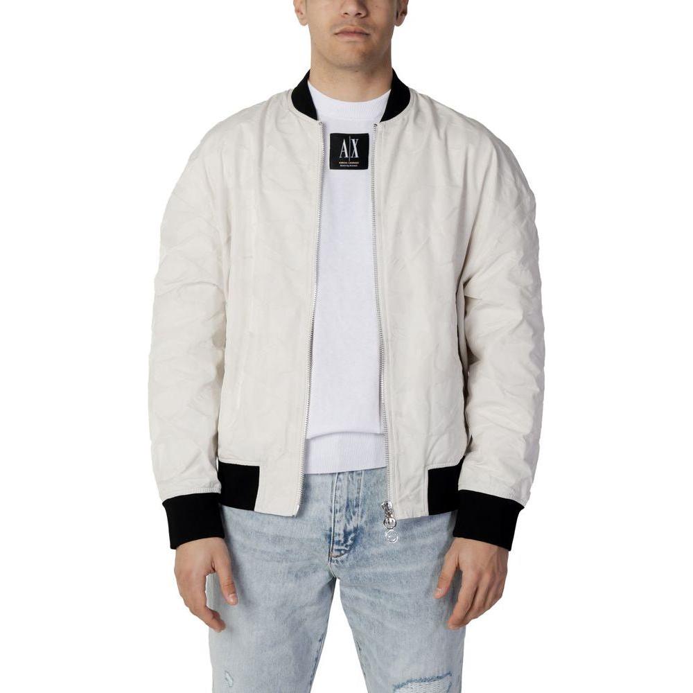 Armani Exchange Cream Polyester Jacket Armani Exchange