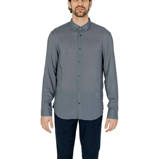 Armani Exchange Gray Viscose Shirt Armani Exchange