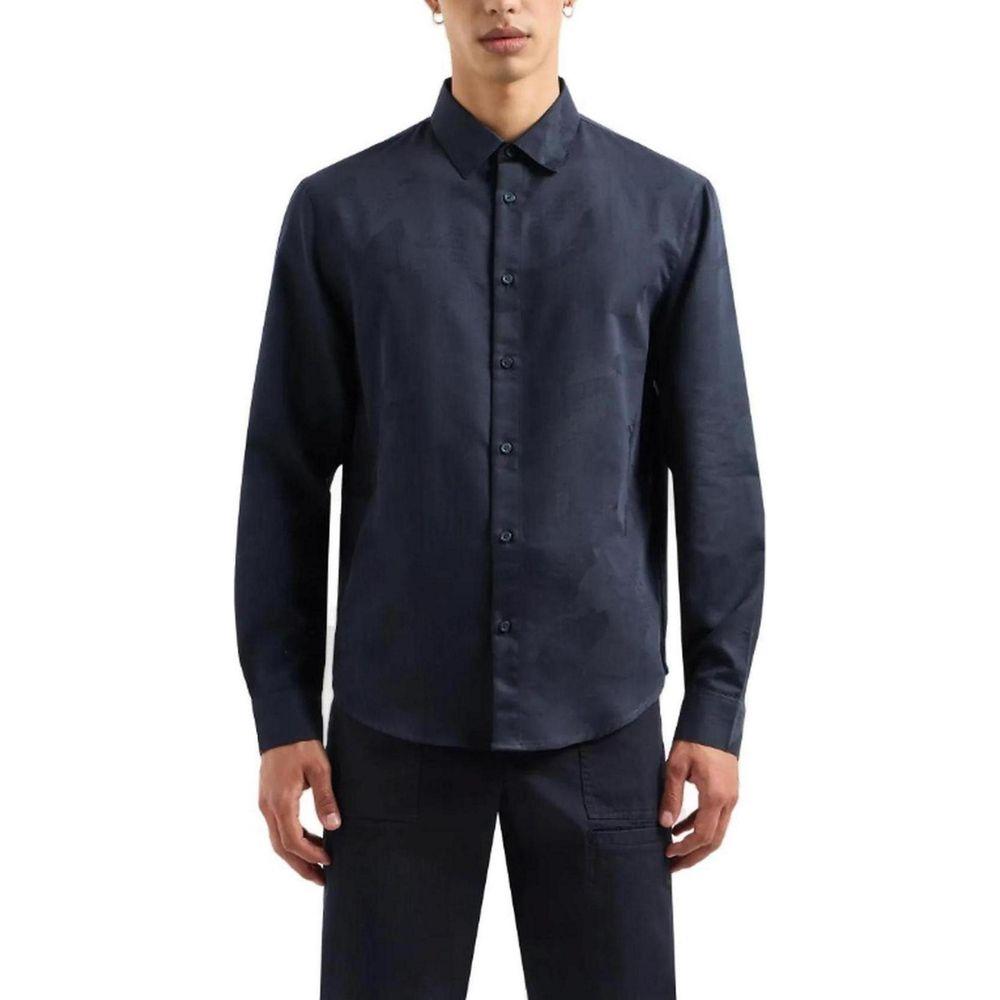 Armani Exchange Blue Cotton Shirt Armani Exchange