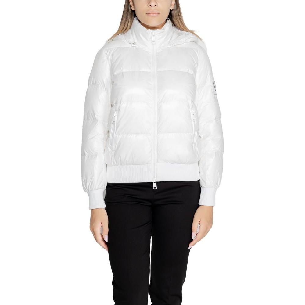 Armani Exchange White Polyamide Jackets & Coat Armani Exchange