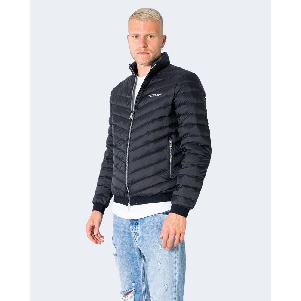 Armani Exchange Black Polyester Jacket Armani Exchange