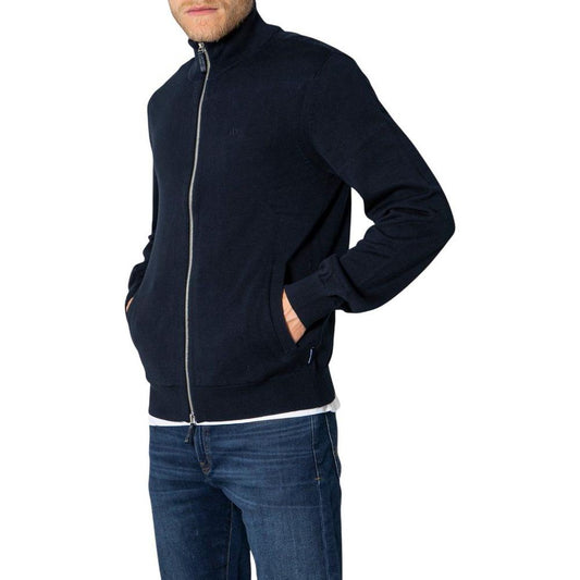 Armani Exchange Blue Cotton Cardigan Armani Exchange