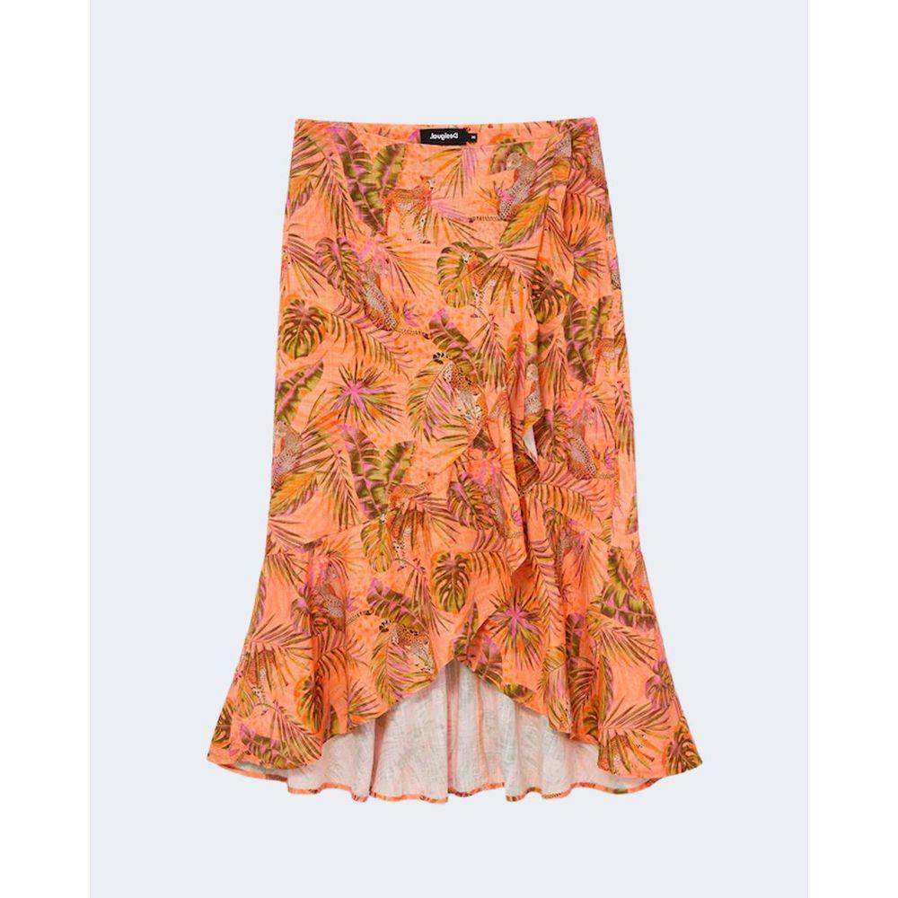 Desigual Orange Viscose Skirt Desigual