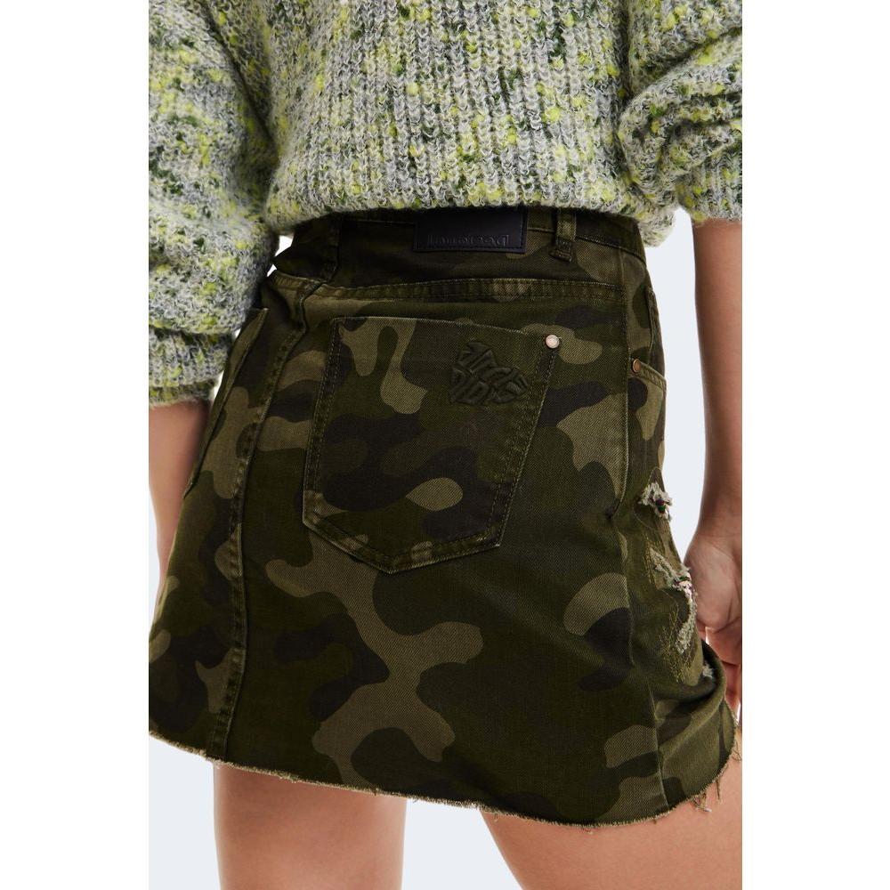 Desigual Army Cotton Skirt Desigual