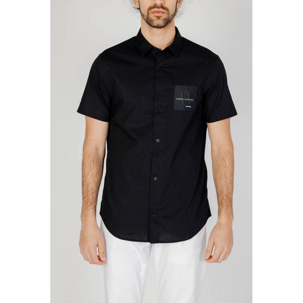 Armani Exchange Black Cotton Shirt Armani Exchange