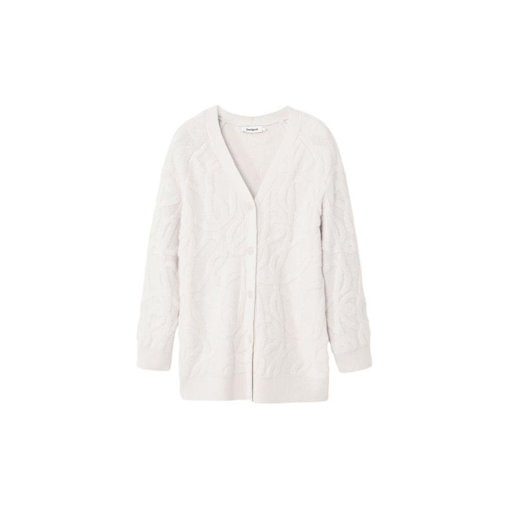 Desigual Cream Acrylic Cardigan Desigual