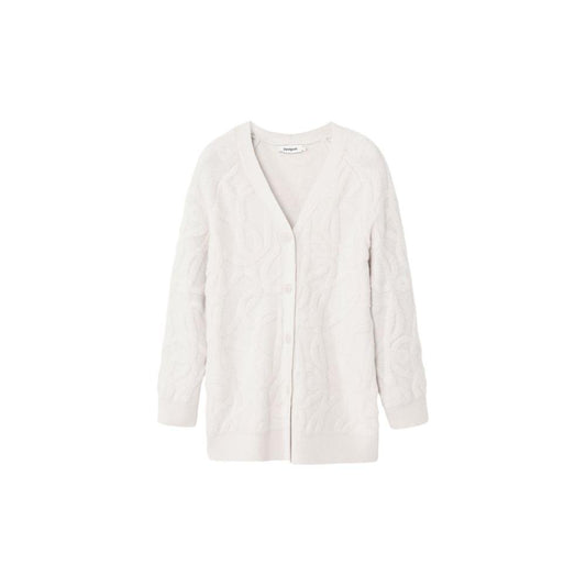 Desigual Cream Acrylic Cardigan Desigual