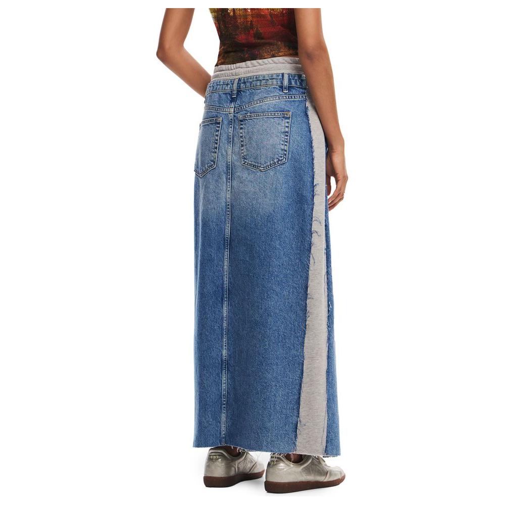 Desigual Blue Cotton Skirt Desigual