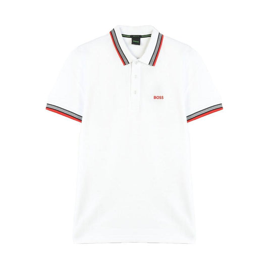 Hugo Boss Black And White Cotton Polo Shirt Hugo Boss