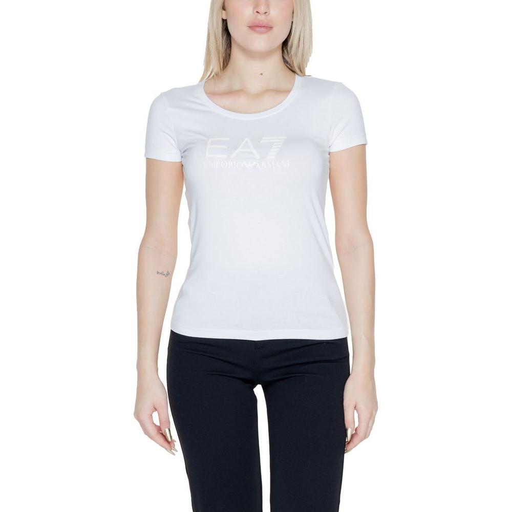 EA7 Emporio Armani Cream Cotton Tops & T-Shirt EA7 Emporio Armani