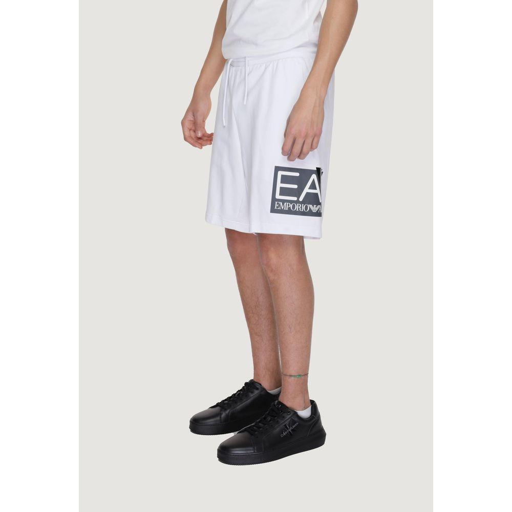 EA7 Emporio Armani White Cotton Short EA7 Emporio Armani