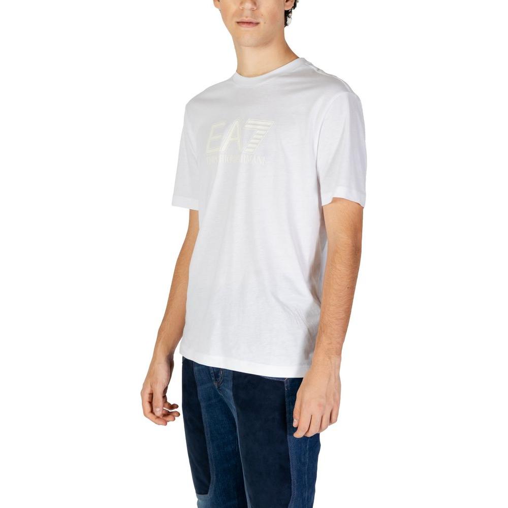 EA7 Emporio Armani White Cotton T-Shirt EA7 Emporio Armani