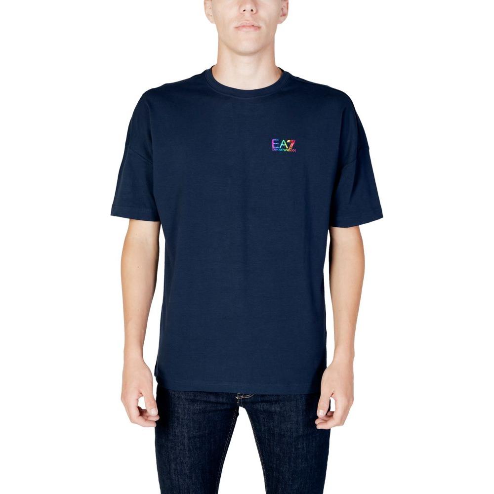 EA7 Emporio Armani Blue Cotton T-Shirt EA7 Emporio Armani