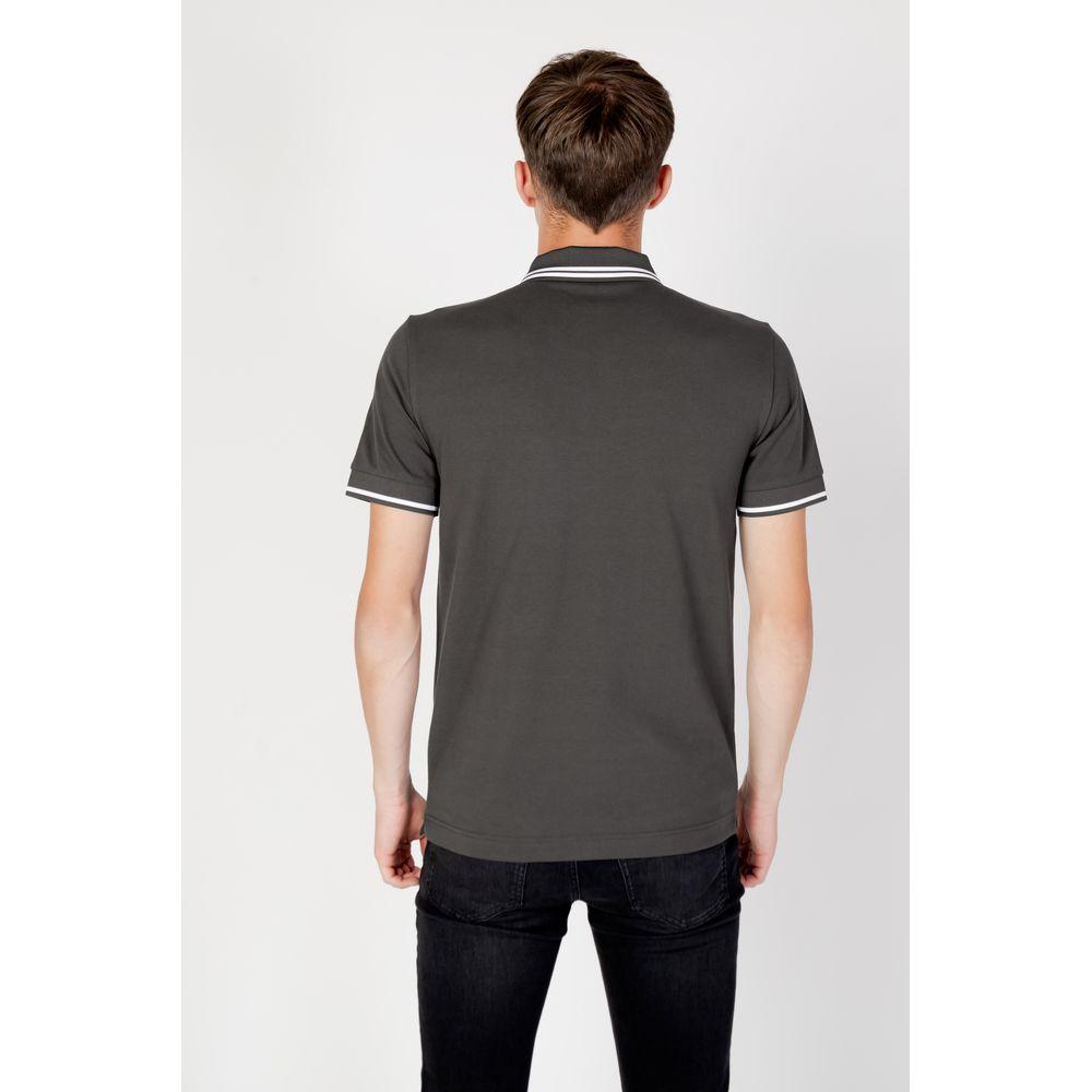 EA7 Emporio Armani Gray Cotton Polo Shirt EA7 Emporio Armani