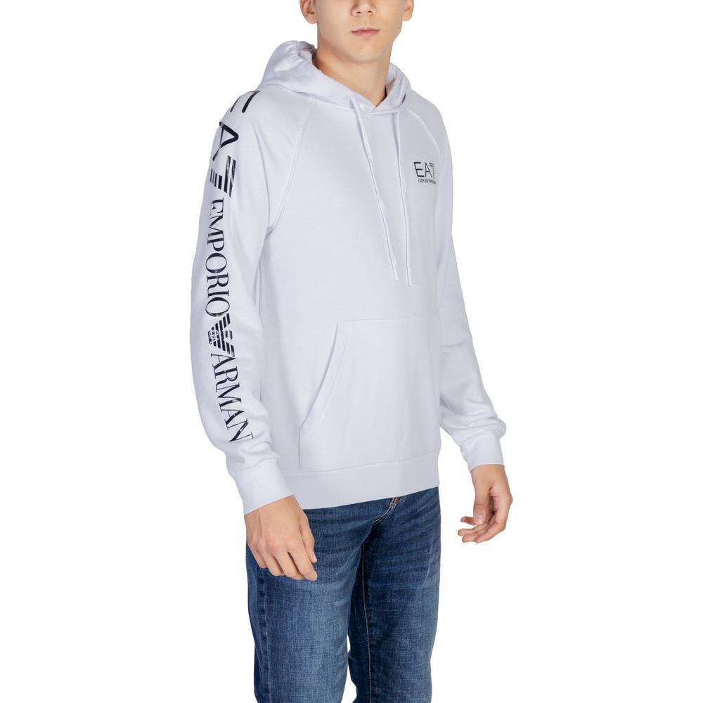 EA7 Emporio Armani White Cotton Sweater EA7 Emporio Armani