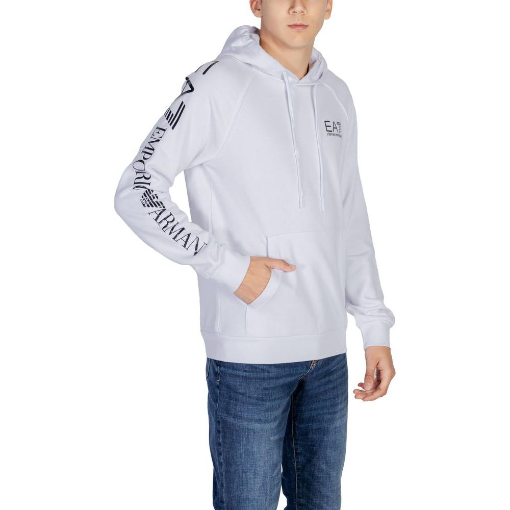 EA7 Emporio Armani White Cotton Sweater EA7 Emporio Armani