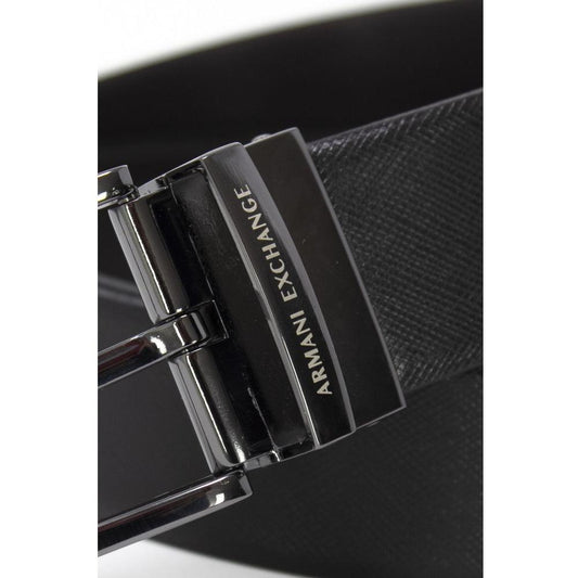 Armani Exchange Black Leather Belt Armani Exchange