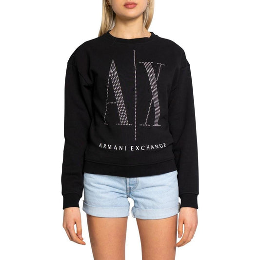 Armani Exchange Black Cotton Sweater Armani Exchange