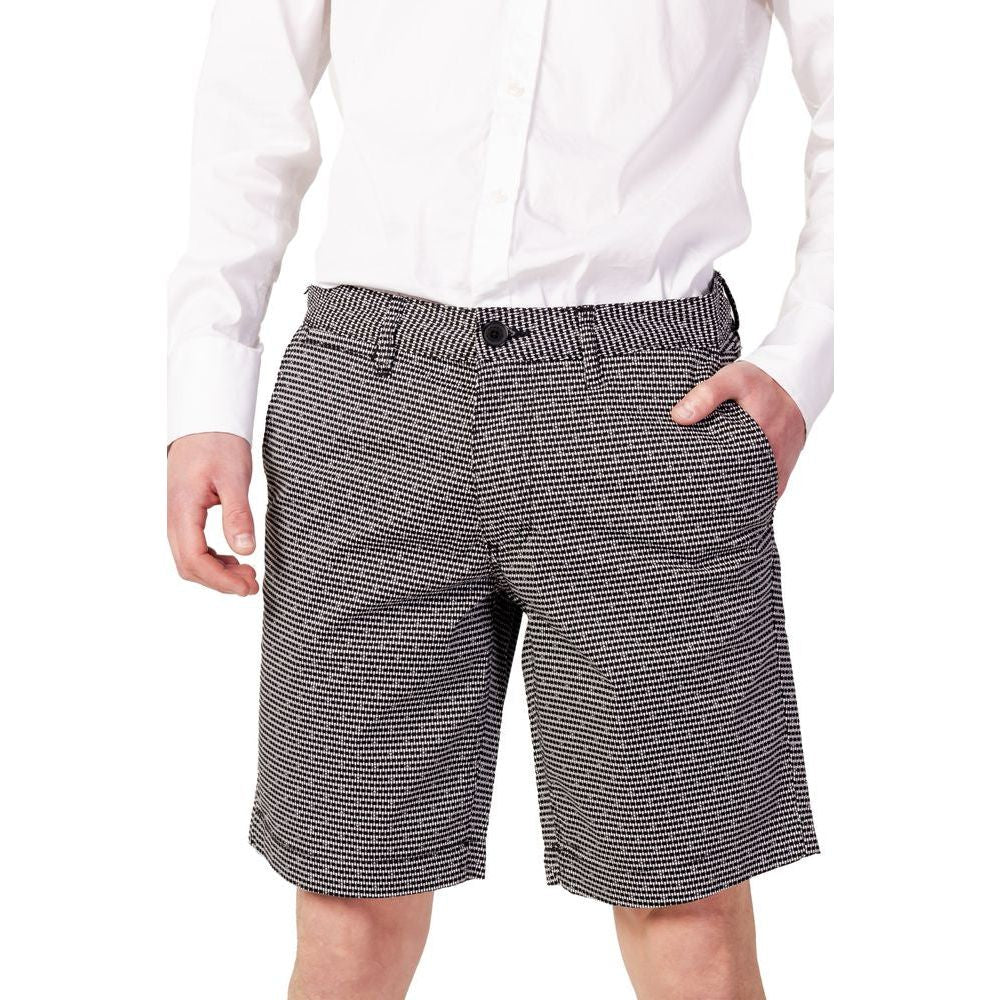 Armani Exchange Black And White Cotton Short Armani Exchange